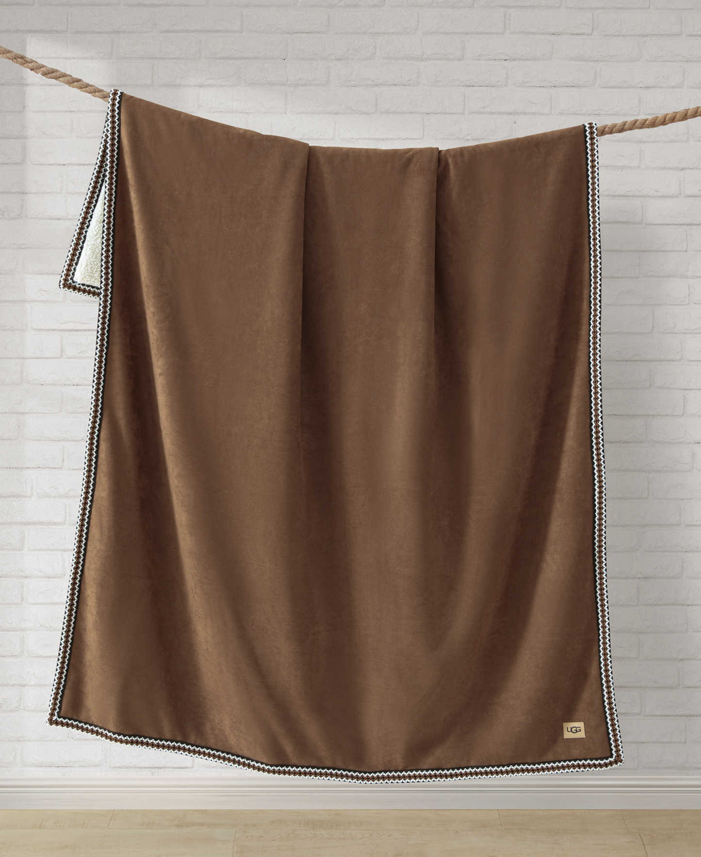 Kirkwood UGG Braid Throw, 50" x 70" - Chestnut