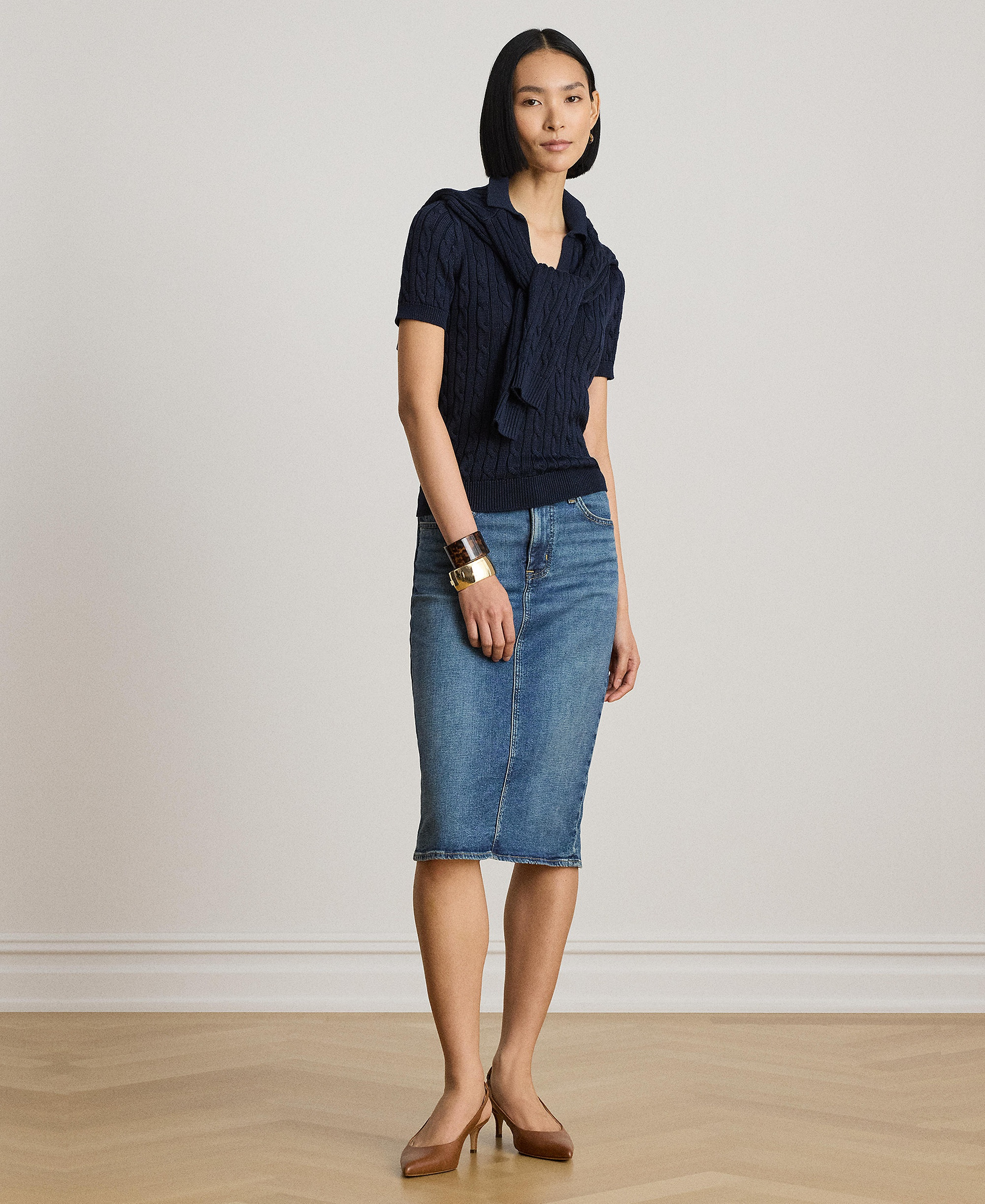 Lauren Ralph Lauren Women's Denim Pencil Skirt - Atlantic Blue Wash