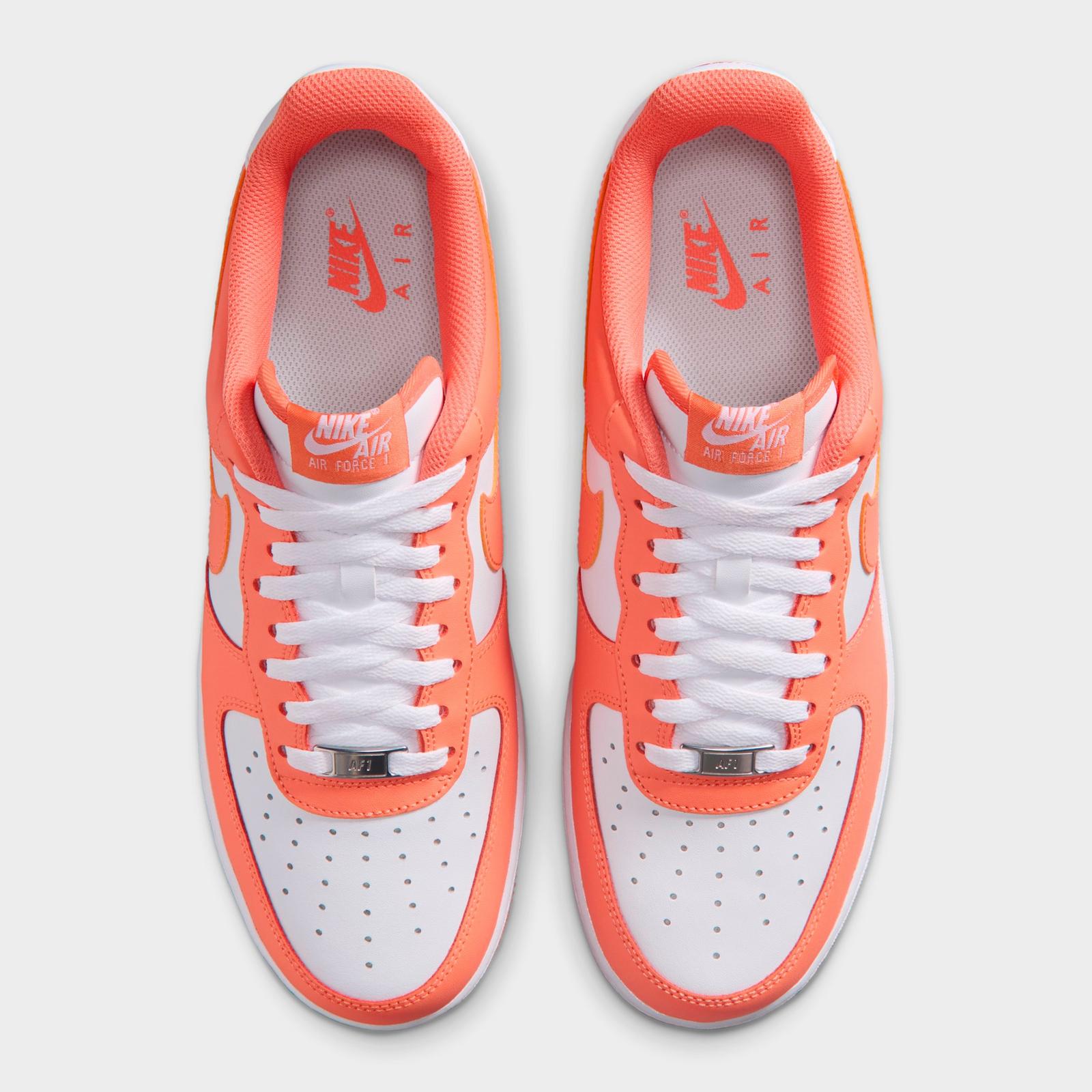 Men's Nike Air Force 1 '07 Low Casual Shoes - White/White/Orange Frost
