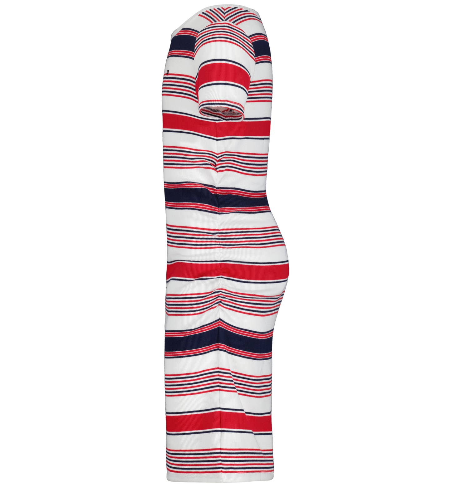 Tommy Hilfiger Girls' 7-16 Striped Ribbed Short-Sleeve Dress - White/Red/Navy
