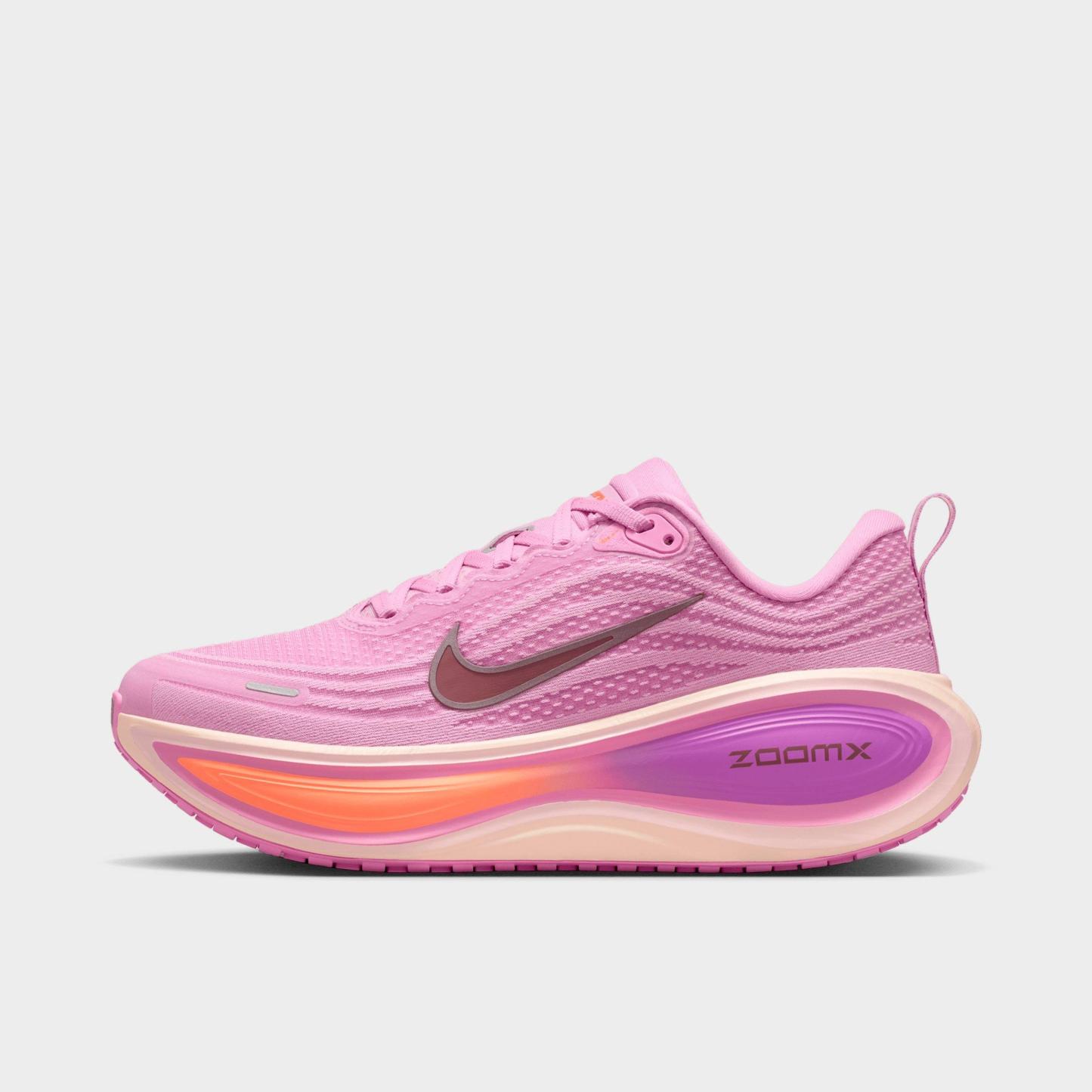 Women's Nithtke Vomero Plus Running Shoes - Part 1 - Light Magenta/Pink Foam/Bright Violet/Black - Left shoe facing left. Outside of the shoe.