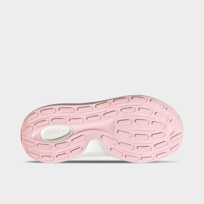 Girls' Little Kids' and Big Kids' adidas Lite Racer Adapt 8.0 Stretch Lace Casual Shoes - Part 1 - Core White/Distilled Pink/Clear Pink - Bottom view