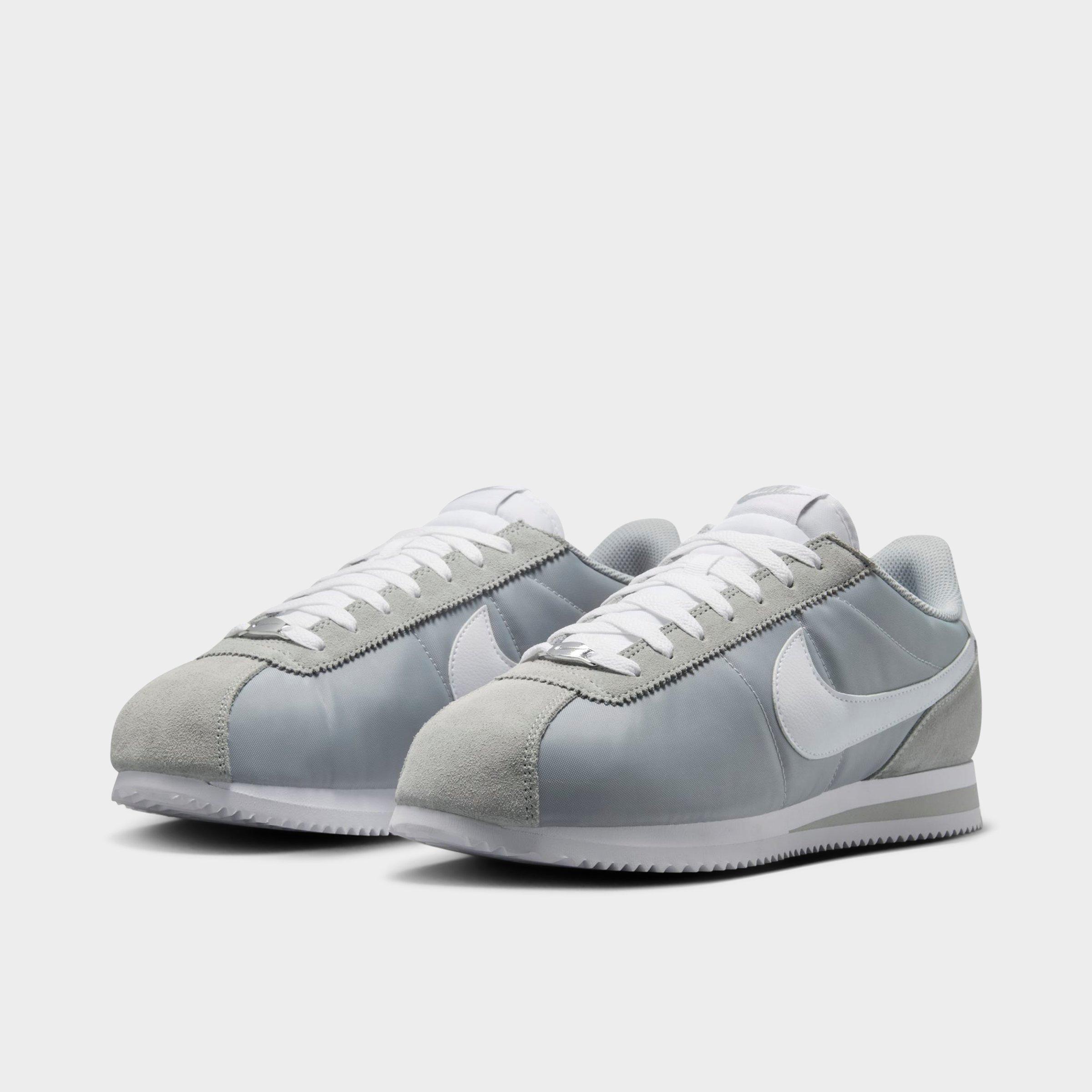 Men's Nithtke Cortez TXT Casual Shoes - Flat Silver/White - Both shoes facing left