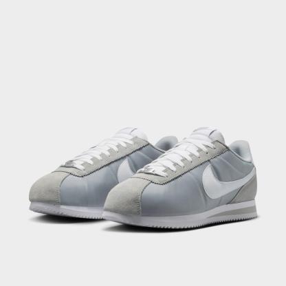 Men's Nithtke Cortez TXT Casual Shoes - Flat Silver/White - Both shoes facing left