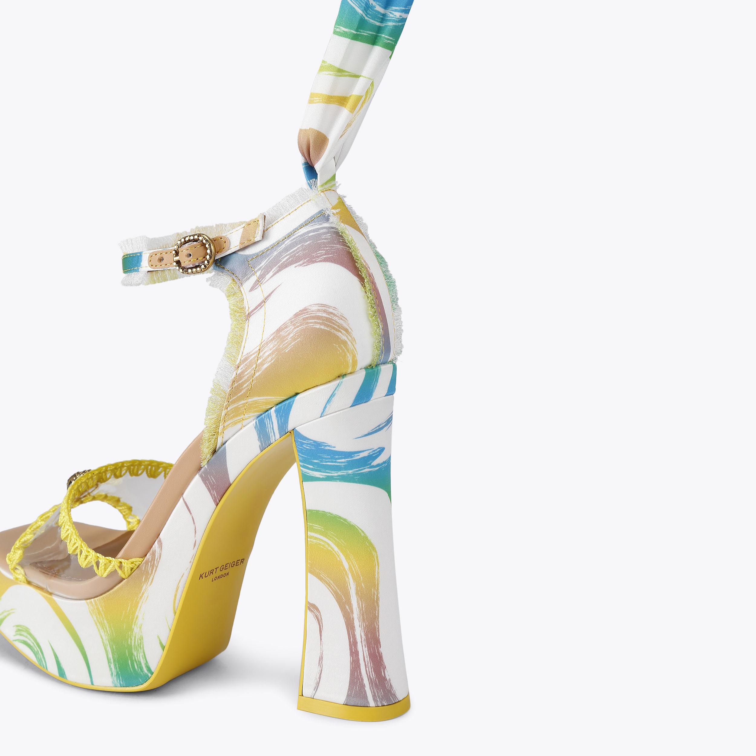 Kurt Geiger London Kurt's Cabana Vinyl Tie Platform Heel - Multi Colored - view 4