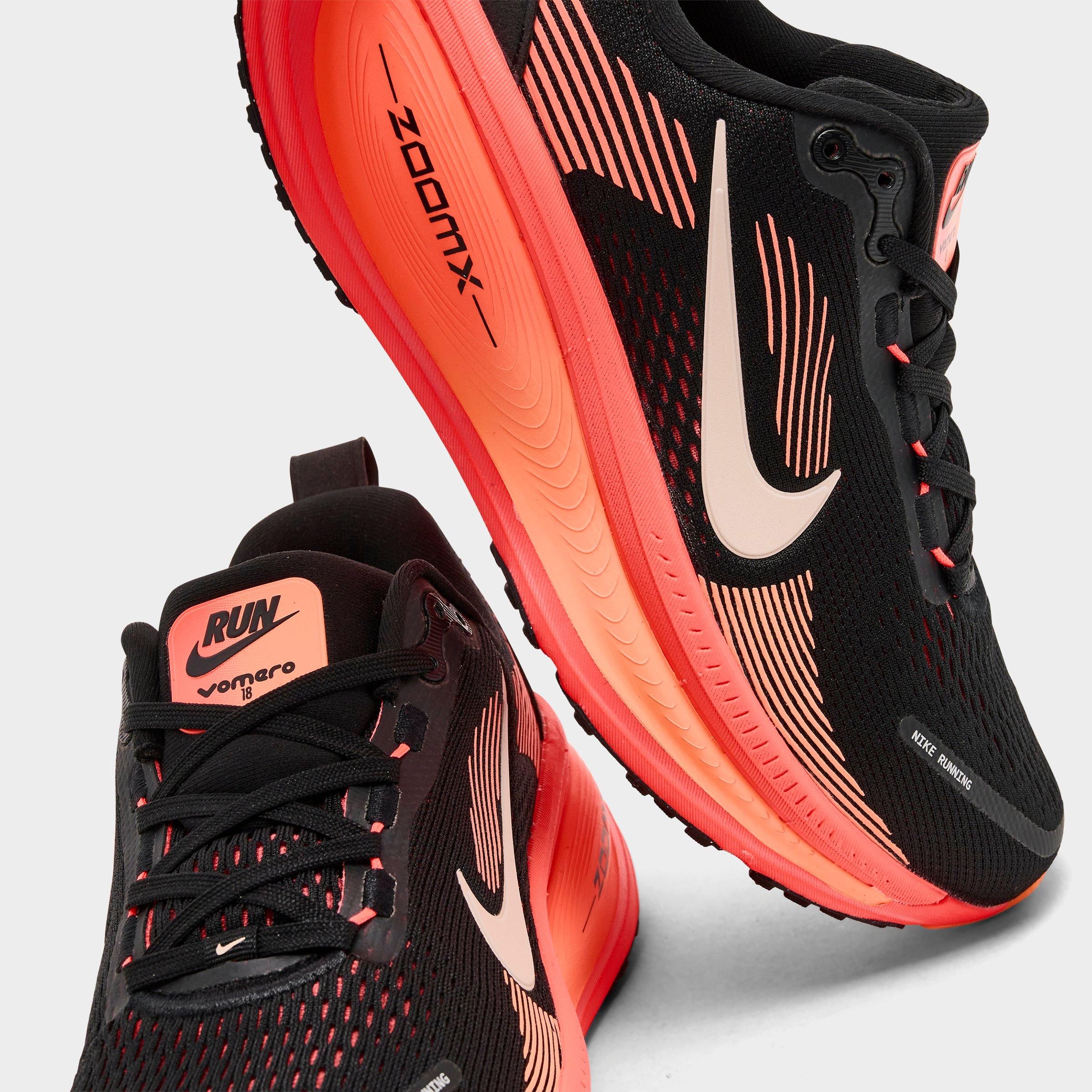 Women's Nithtke Vomero 18 Running Shoes - Part 2 - Black/Washed Coral/Hot Lava/Bright Mango - Detail shot