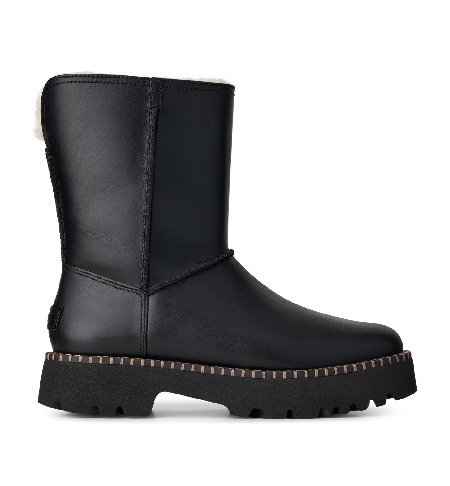 UGG® Women's Uptowner Round Toe Short Booties - Black Leather