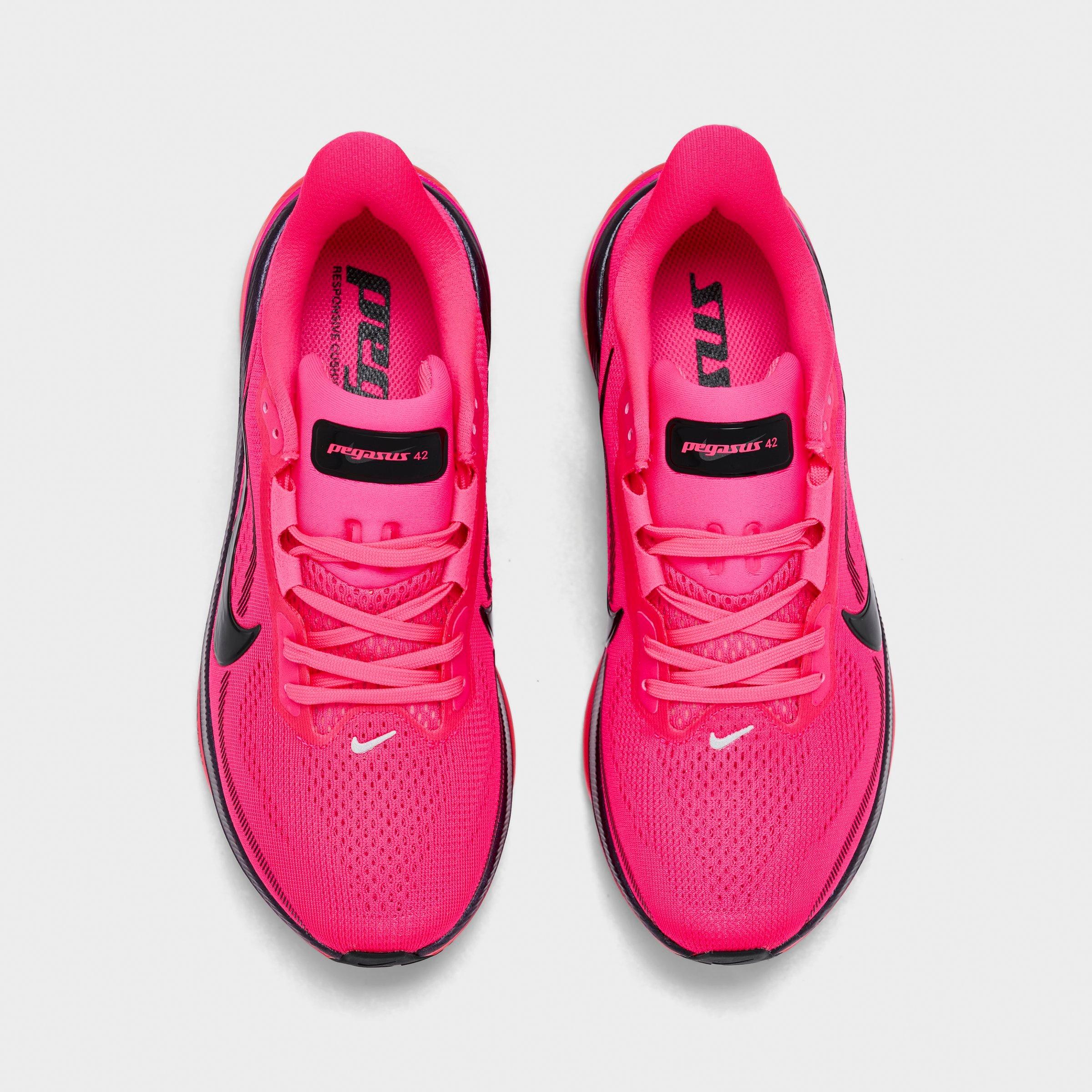 Women's Nithtke Pegasus 42 Running Shoes - Part 1 - Hyper Pink/Black/Laser - Top view