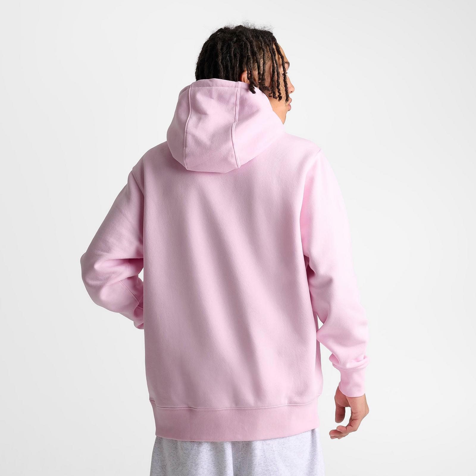 Men's Nike Club Fleece Premium Embroidered Pullover Hoodie - Pink Foam/Pink Foam