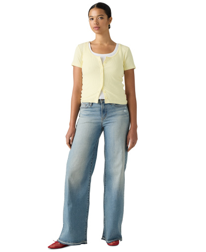 Levi's Women's 318 Shaping Stellar-Stretch Wide-Leg Jeans - Centering Self