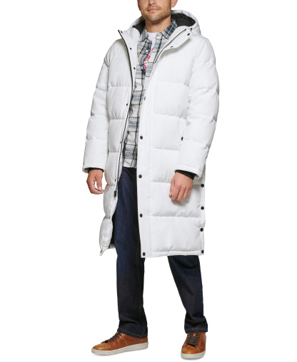 Levi's Men's Quilted Extra Long Parka Jacket - White