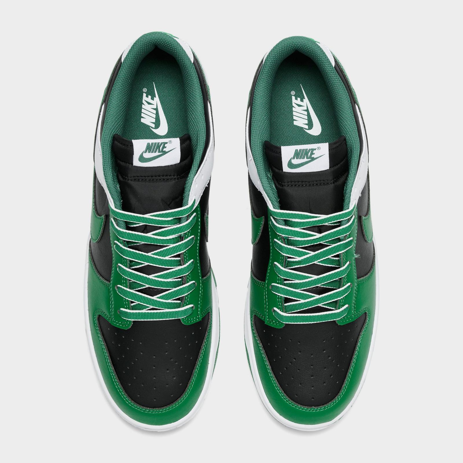 Men's Nike Dunk Low Retro Casual Shoes - Black/White/Clover