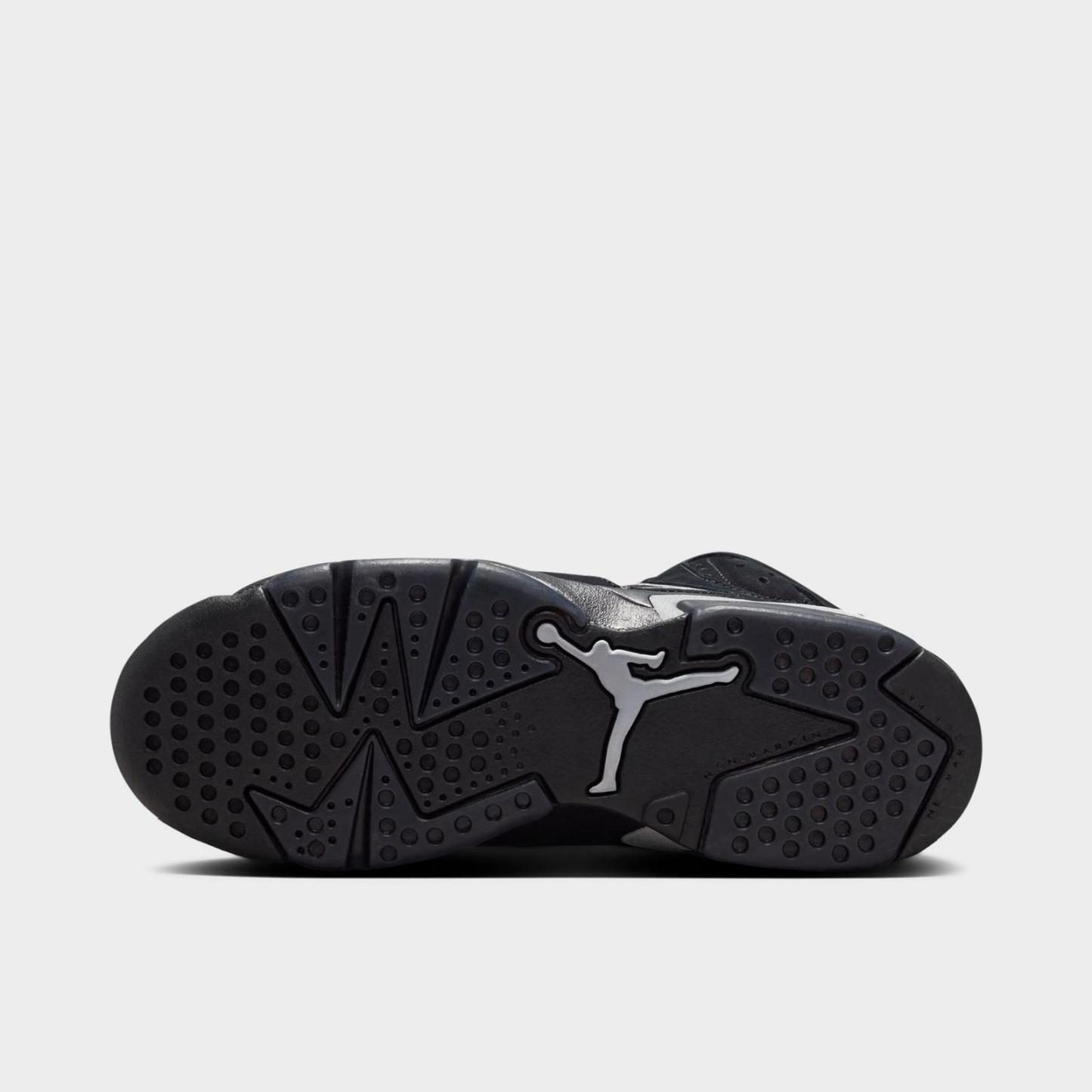 Big Kids' Air Jordan Retro 6 Basketball Shoes - Black/Reflect Silver/Black - view 6
