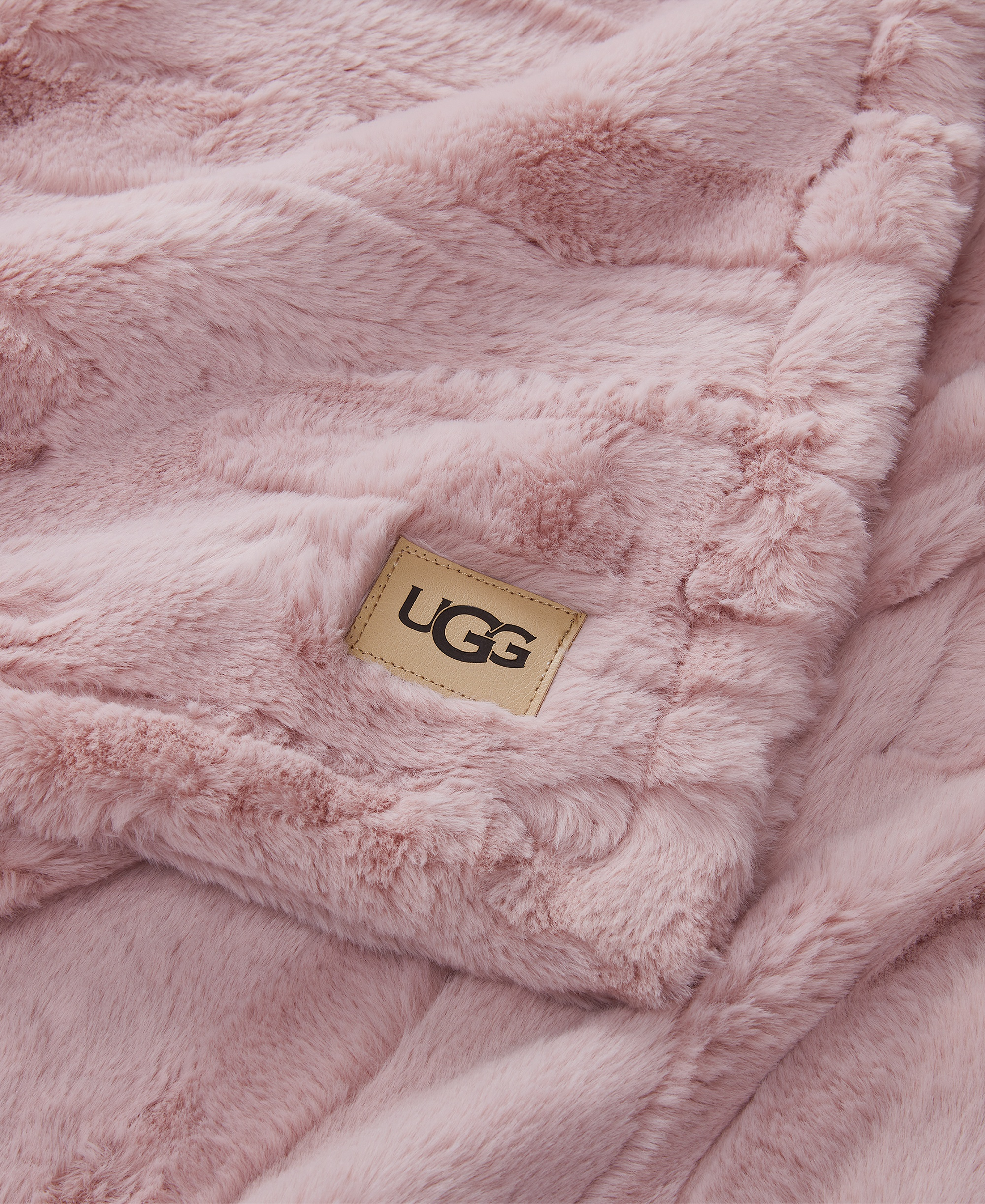 UGG® Valor Textured Faux Fur Throw, 50" x 70" - Lotus Blossom