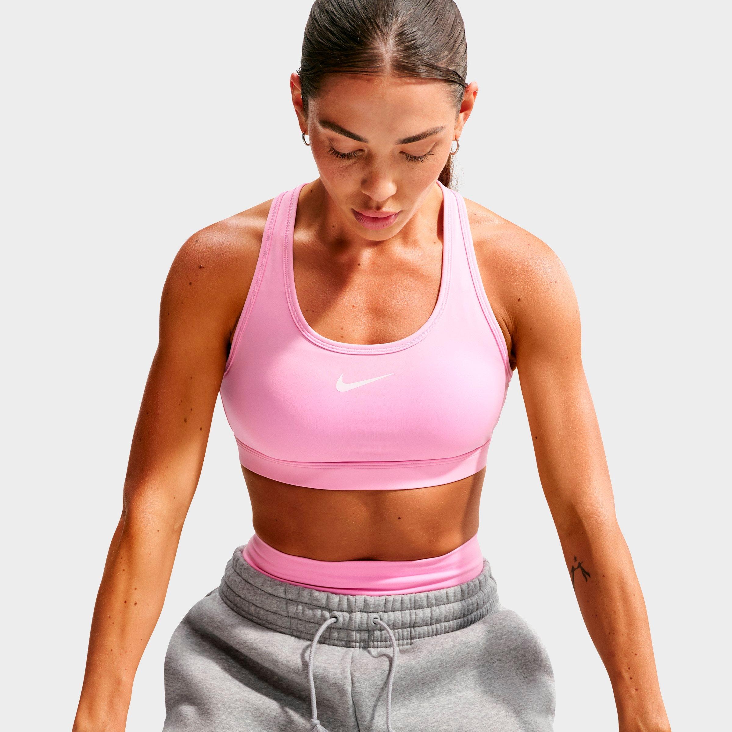 Women's Nithtke Swoosh Medium Support Sports Bra - Pink Rise/White