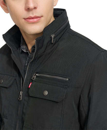 Levi's Men's Twill Stand-Collar Jacket - Black