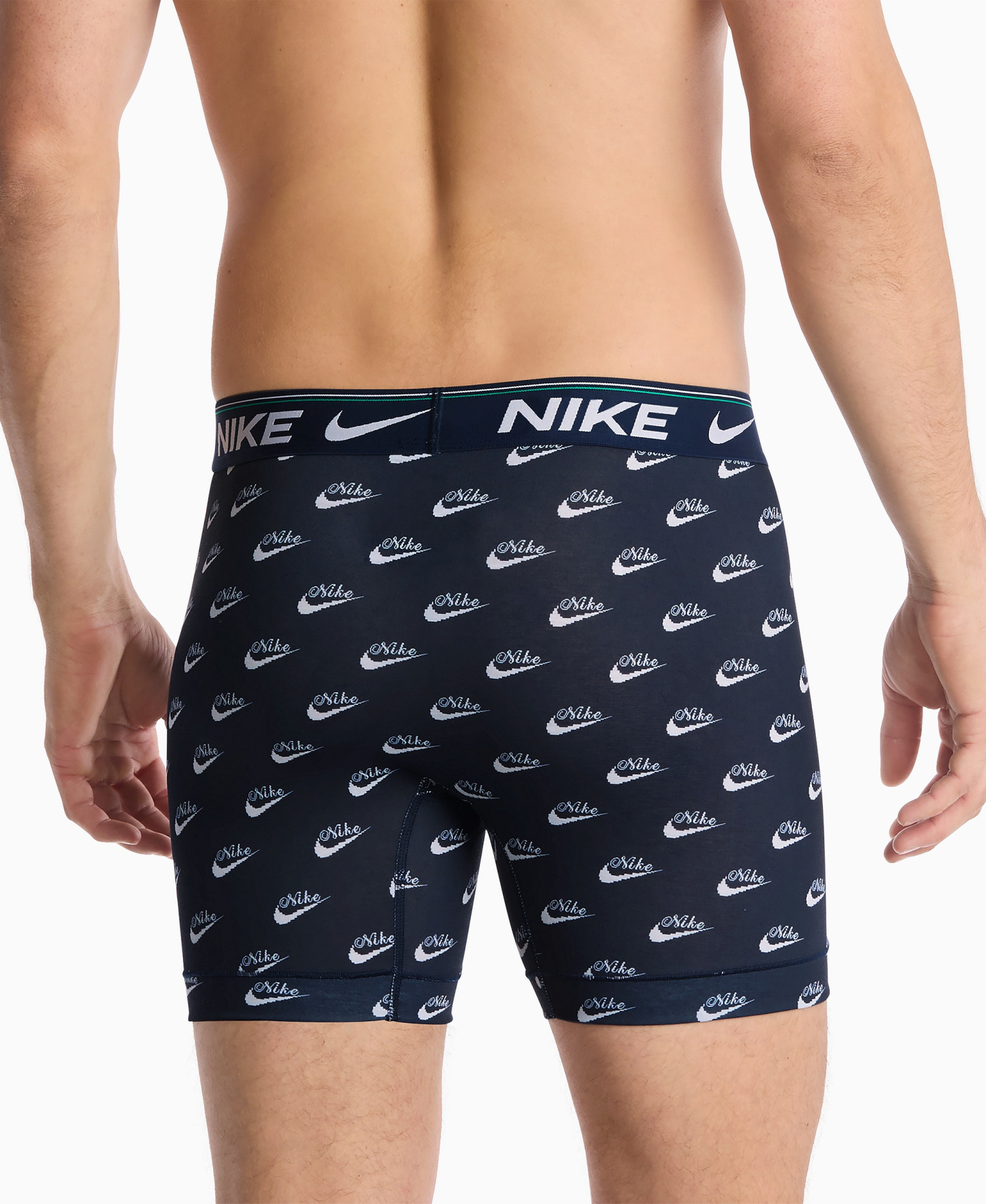 Nike Men's Dri-FIT Ultra Comfort Boxer Briefs, 3-Pack - Obsidian Pixel Nike Print/ Stadium Green/ Dark Russet