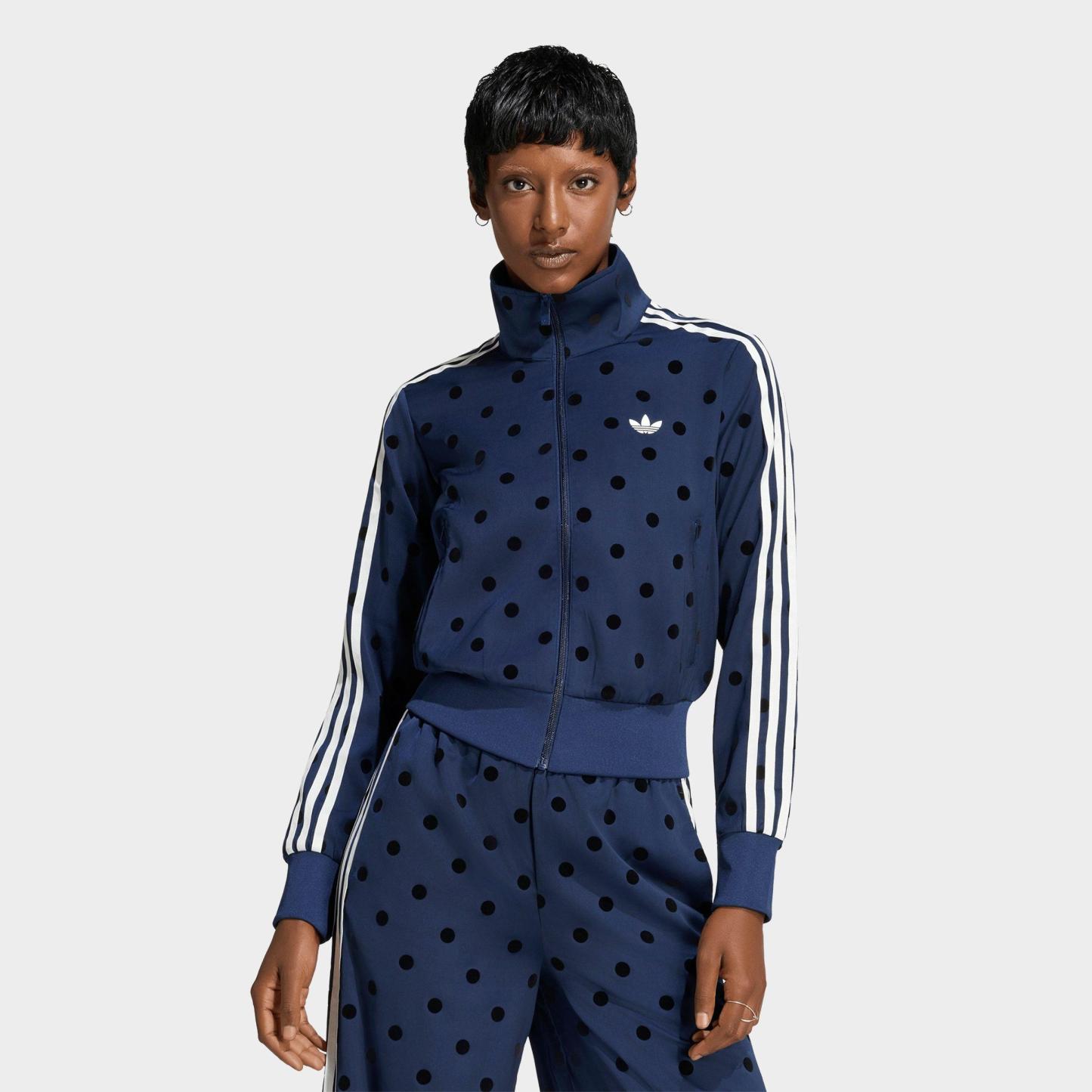 Women's adidas Originals Firebird Polka Dot Satin Track Jacket - Night Indigo