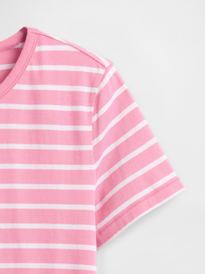 Organic Cotton VintageSoft T-Shirt - Pink stripe