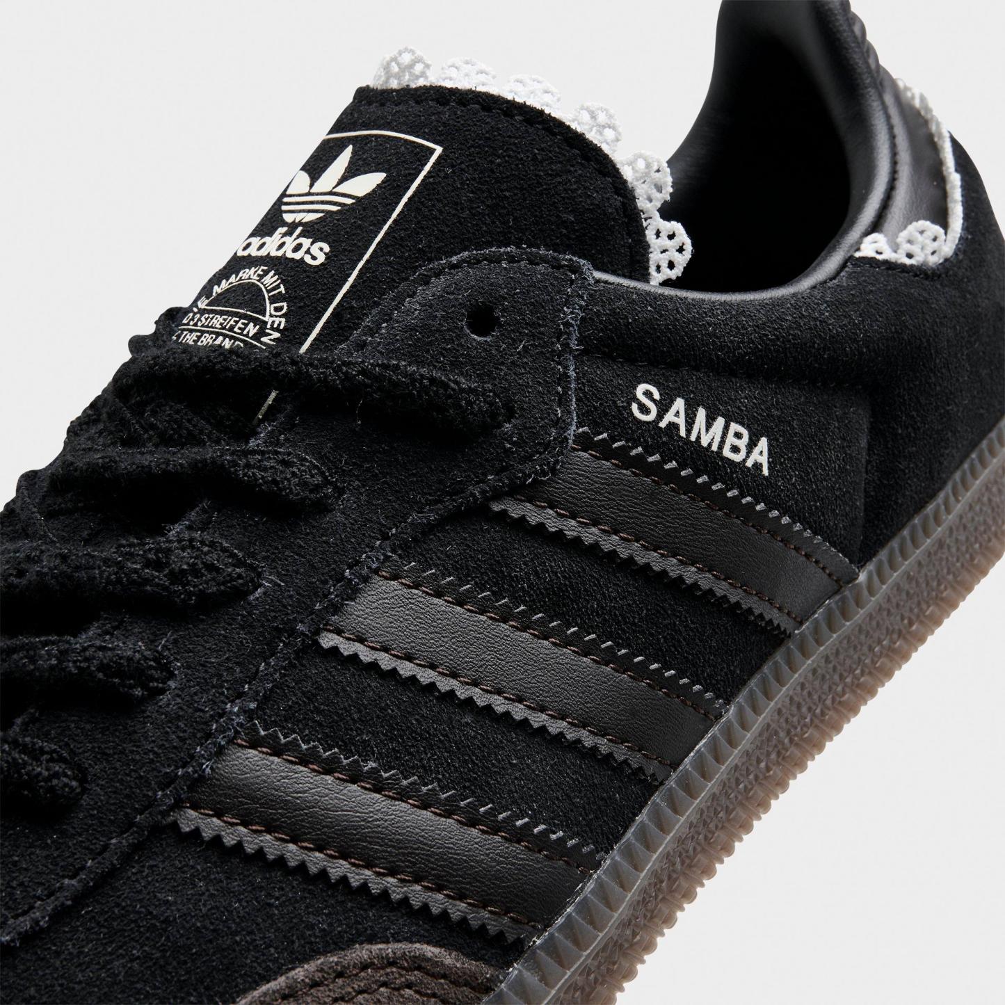 Women's adidas Originals Samba OG Casual Shoes - Part 5 - Core Black/Aurora Coffee/Gum - Detail shot