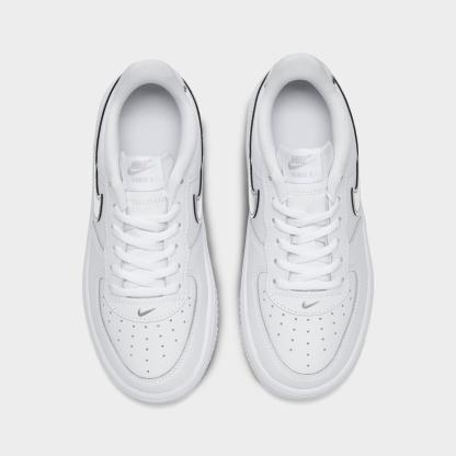 Little Kids' Nithtke Force 1 Casual Shoes - Part 1 - White/Metallic Silver - Top view