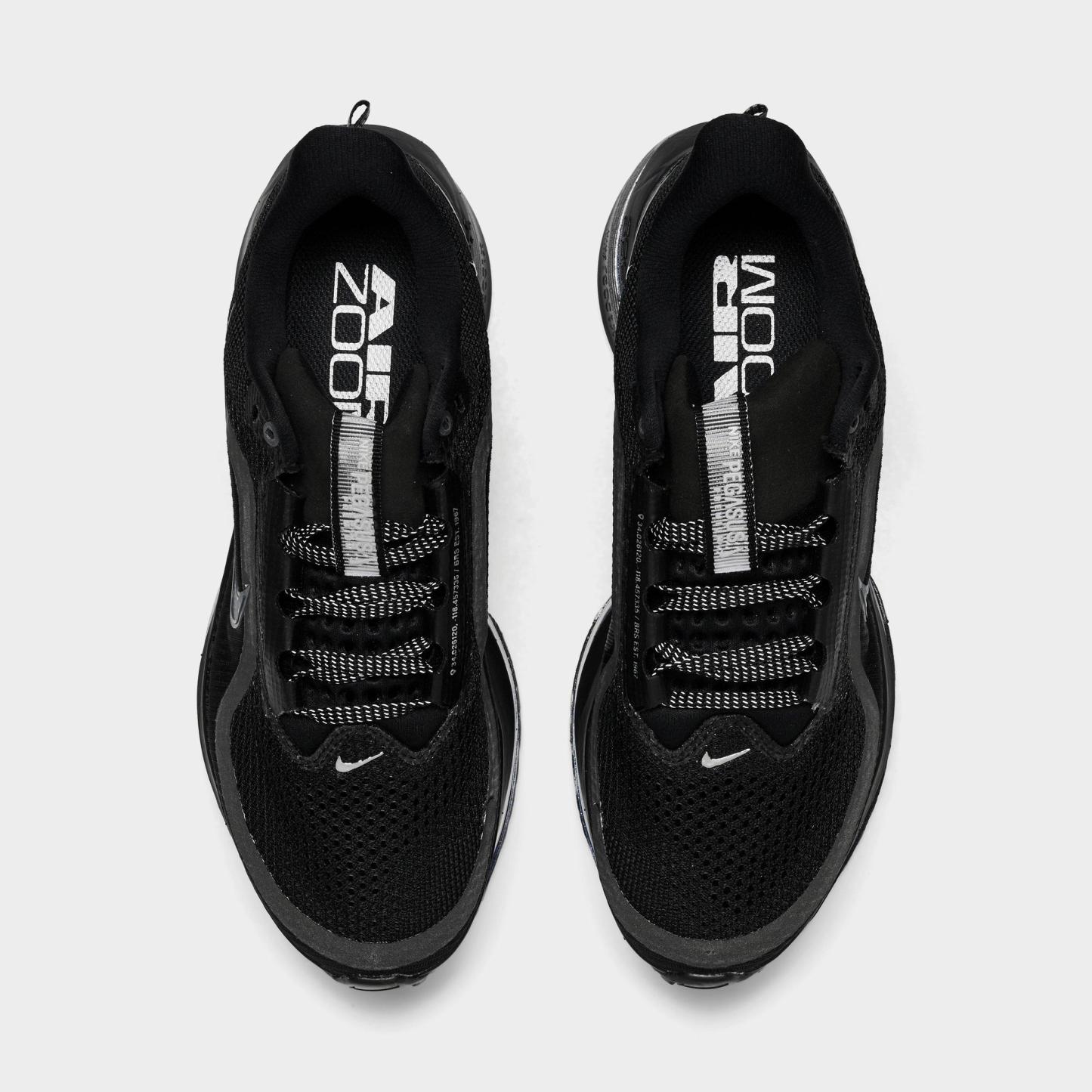 Women's Nithtke Pegasus Premium Running Shoes - Part 1 - Black/Metallic Silver/Black - Top view