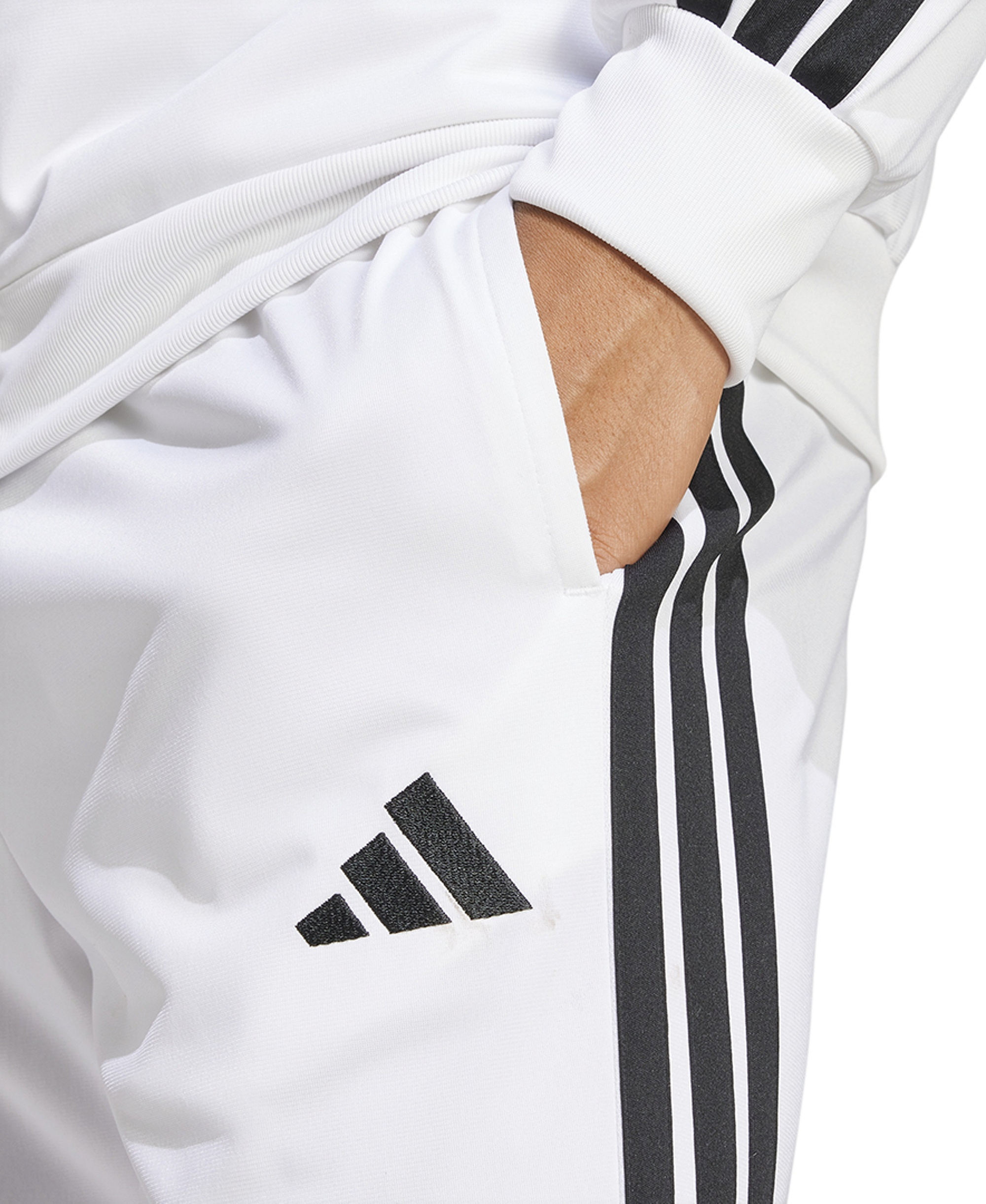 adidas Men's 3-Stripes Tricot Regular Tapered Track Pants - White/blk