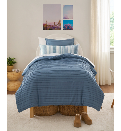UGG® Devon Textured Comforter Sets - Tahoe Blue