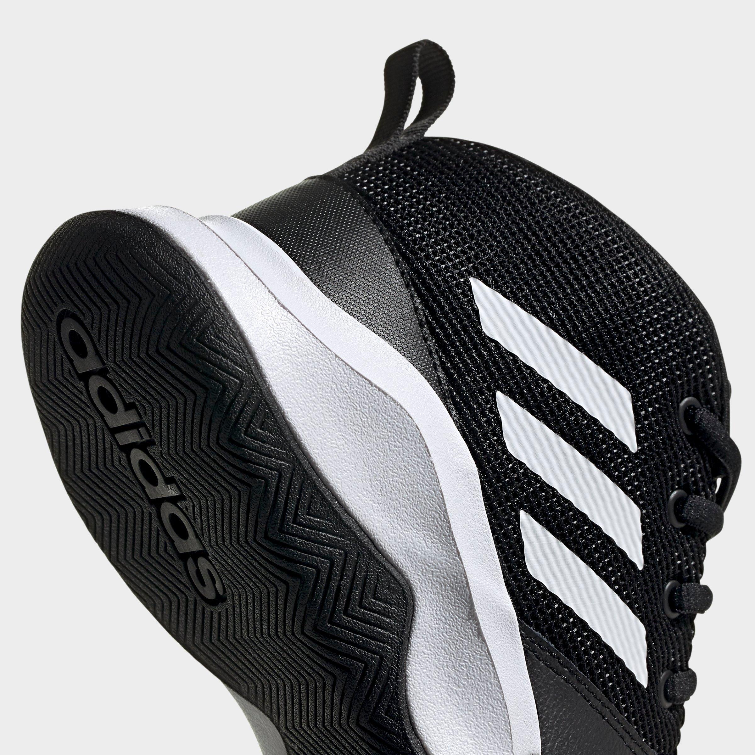 Little Kids' adidas OwnTheGame Basketball Shoes (Wide Width) - Black/White - Detail shot