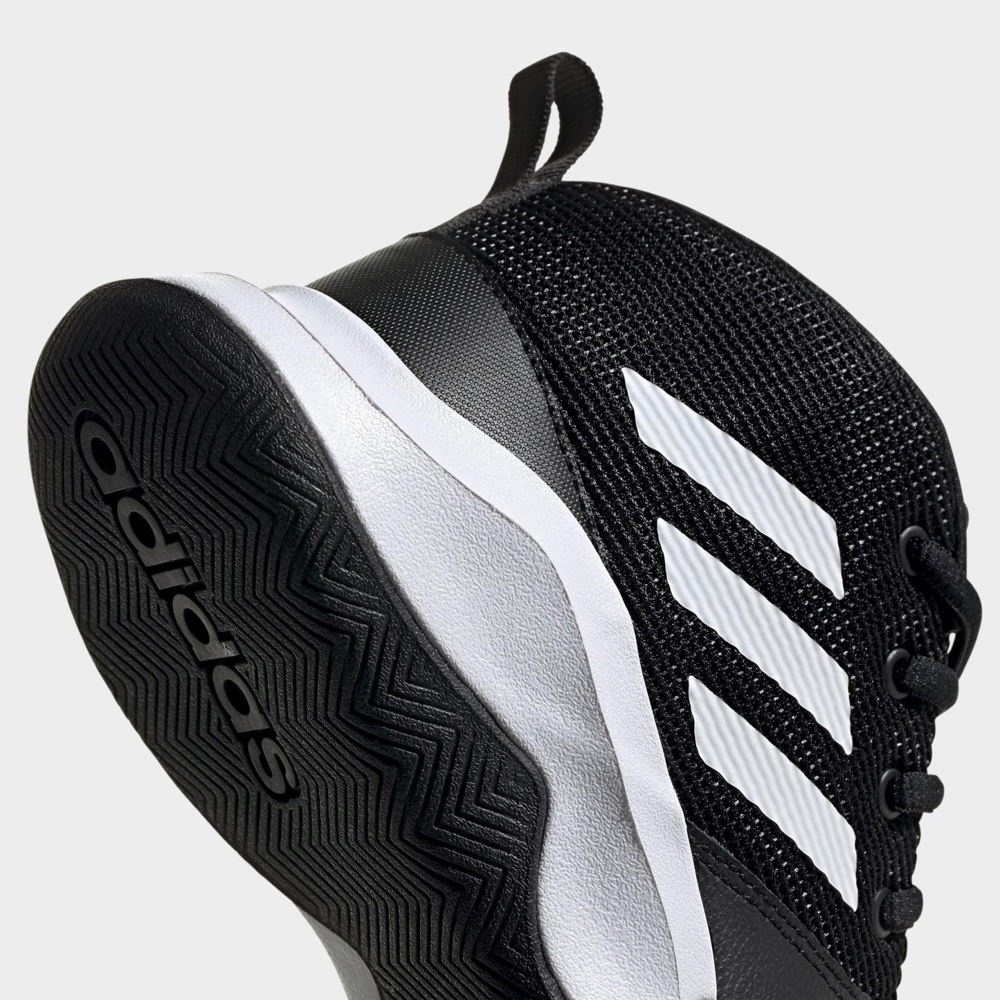 Little Kids' adidas OwnTheGame Basketball Shoes (Wide Width) - Black/White - Detail shot