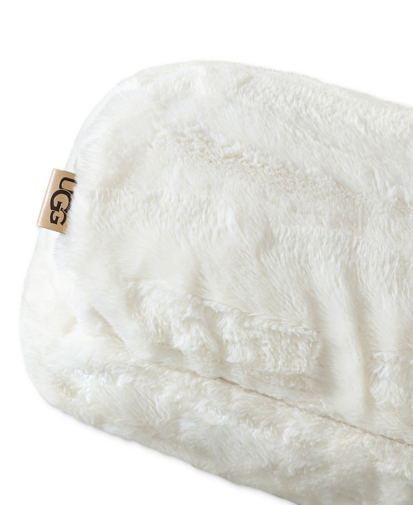 UGG® Valor Carved Faux-Fur Bolster Decorative Pillow, 8" x 26" - Snow