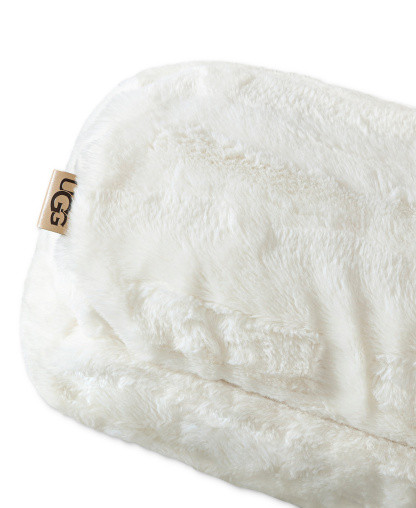 UGG® Valor Carved Faux-Fur Bolster Decorative Pillow, 8" x 26" - Snow