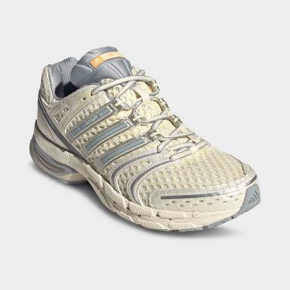 Men's adidas Adistar Control 5 Casual Shoes - Part 2 - Cloud White/Halo Silver/Acid Orange - Both shoes facing left