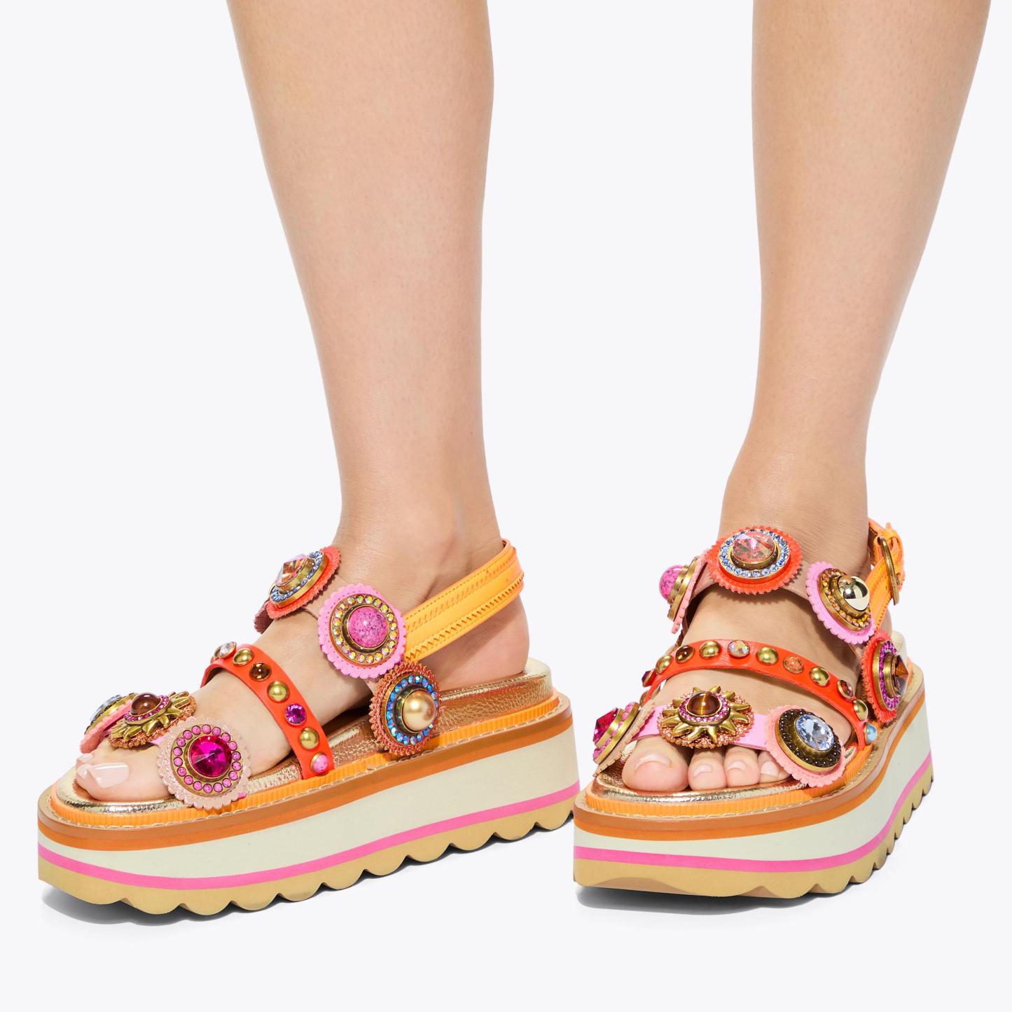 Kurt Geiger London Octavia Slingback Platform Sandal - Multi Colored - view 2