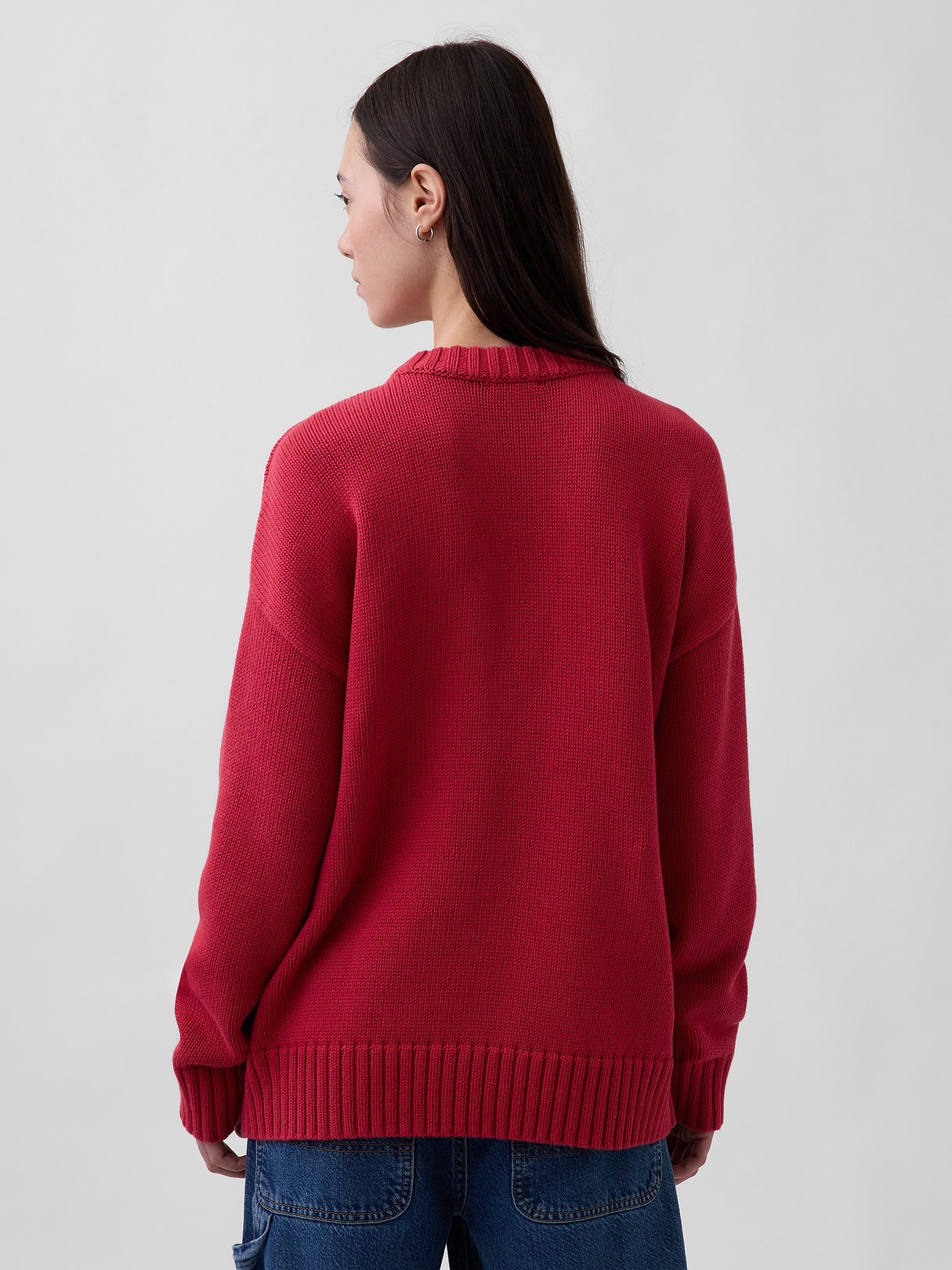 100% Cotton Oversized Sweater - chakra red