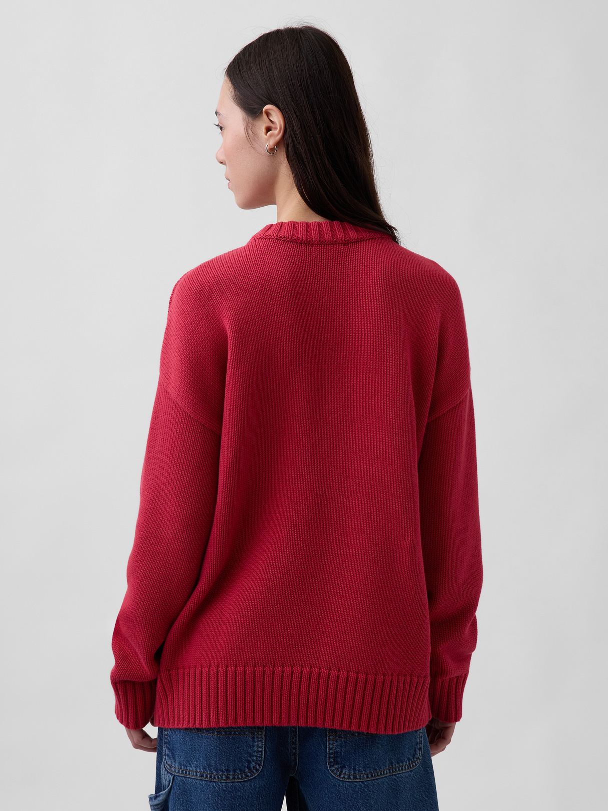 100% Cotton Oversized Sweater - chakra red