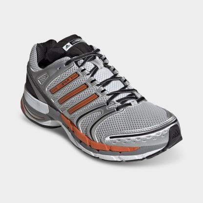 Men's adidas Adistar Control 5 Casual Shoes - Part 1 - Grey/Craft Orange/Core Black - Both shoes facing left