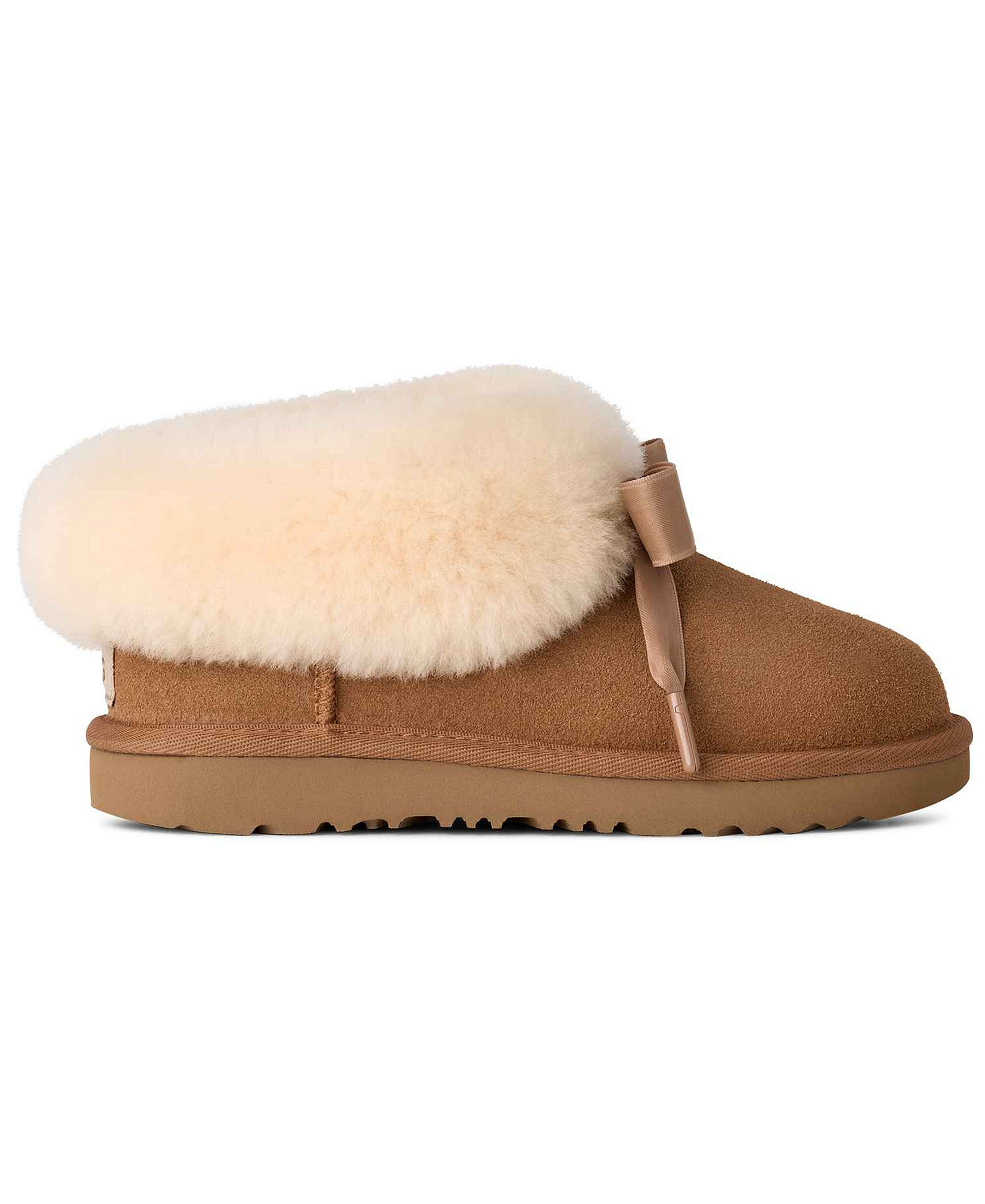 UGG® Kids' Bailey Bow Round Toe Slippers - Chestnut