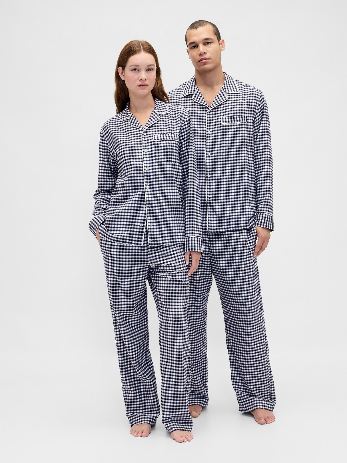 Adult Softest Flannel PJ Pants - Navy blue gingham