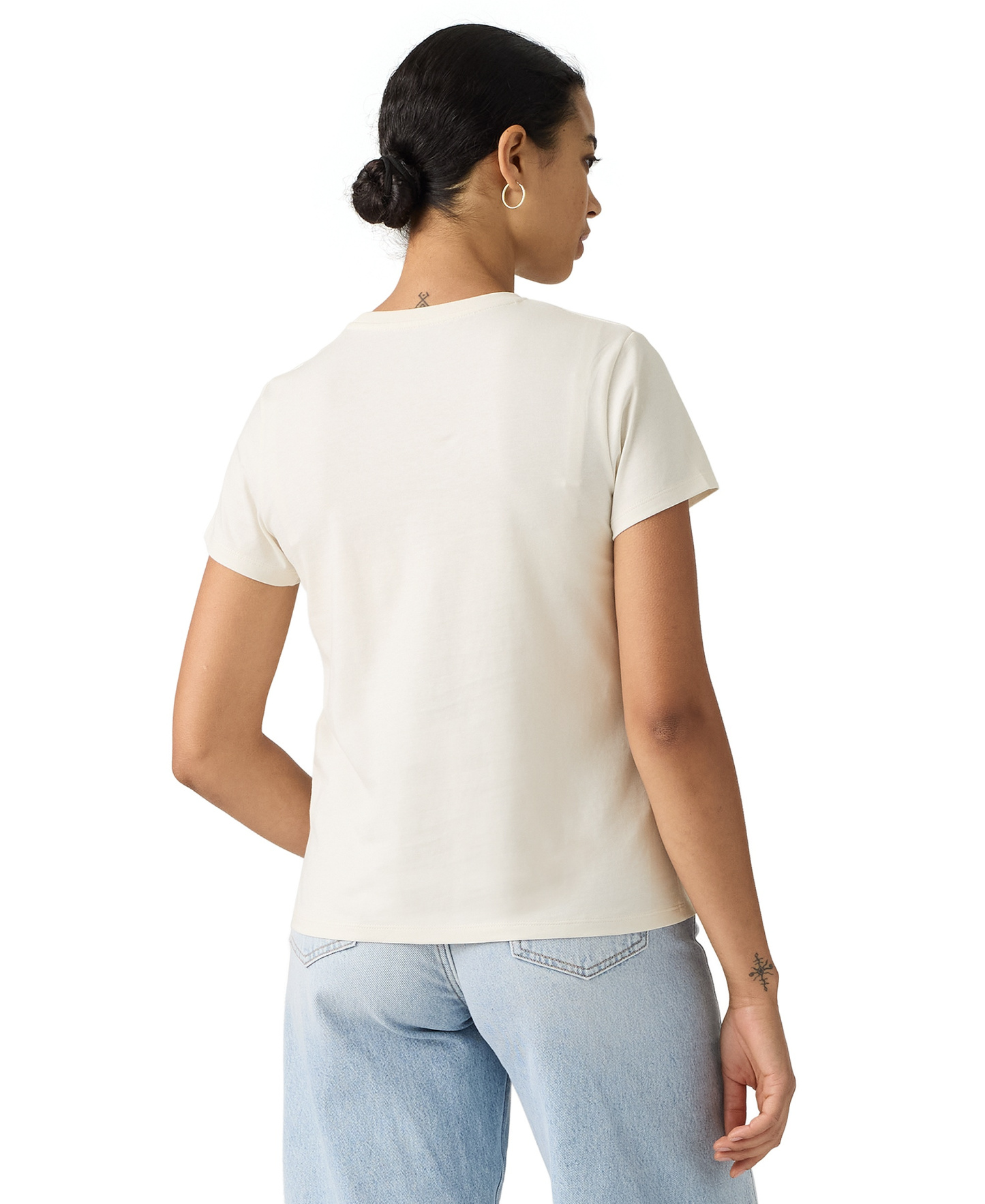 Levi's Women's Perfect Graphic Logo Cotton T-Shirt - Emb Rose Bw Egret