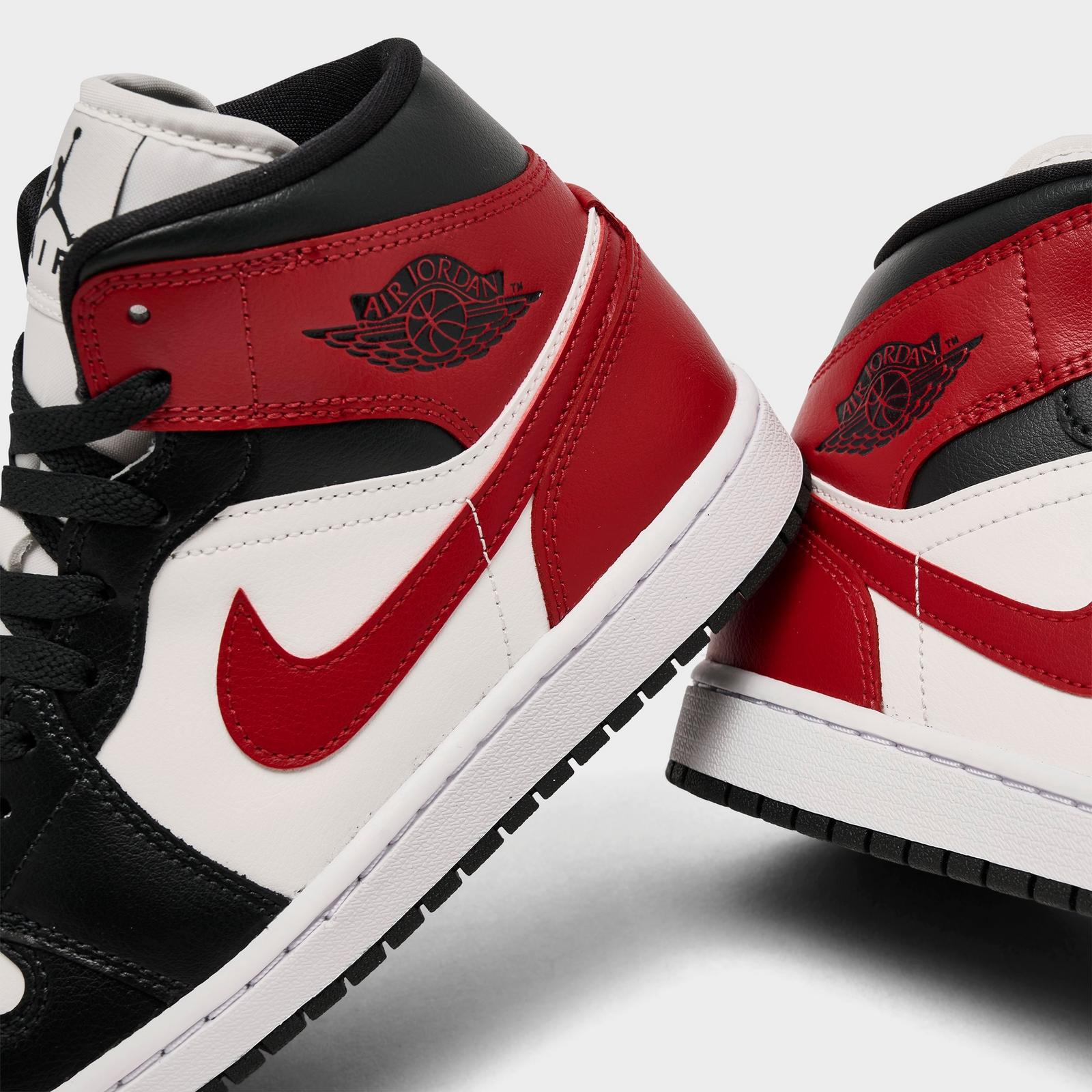 Women's Air Jordan Retro 1 Mid Casual Shoes - Sail/Gym Red/Off Noir/White - view 3