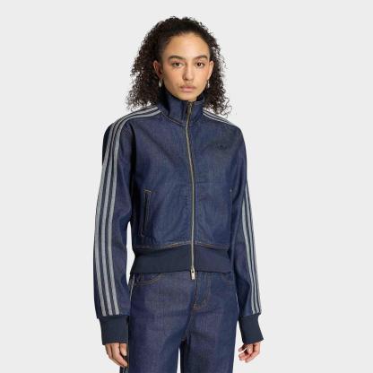 Women's adidas Originals Firebird Denim Full-Zip Track Top - Indigo Denim