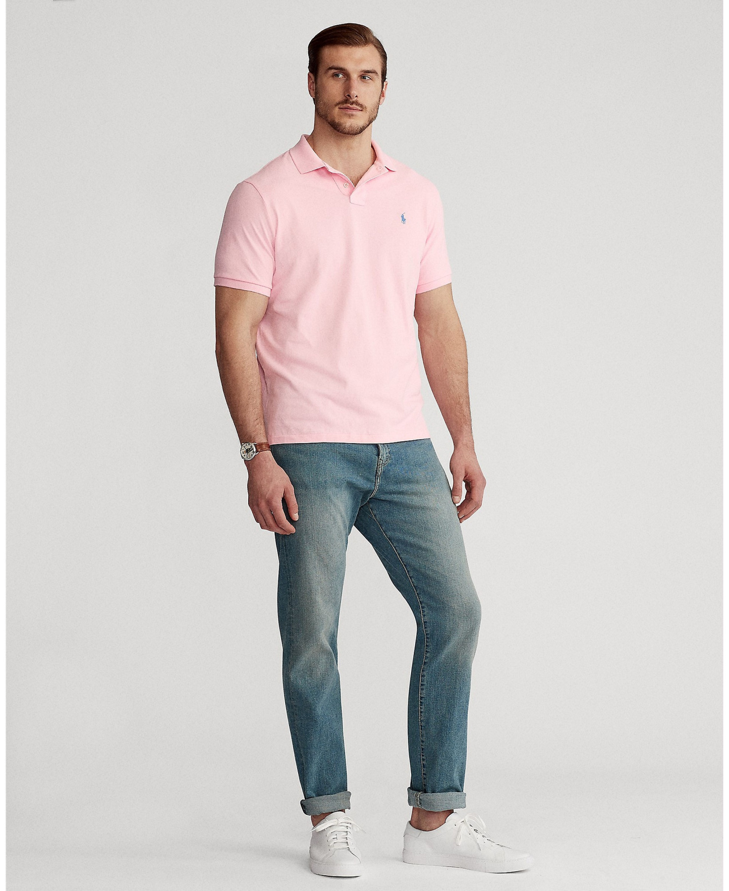 Polo Ralph Lauren Men's Big & Tall Solid Polo Shirt - Carmel Pink