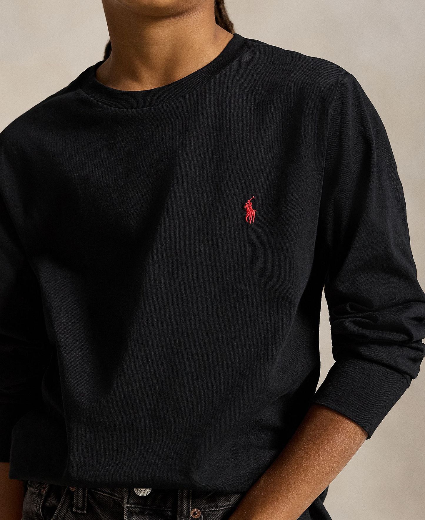 Polo Ralph Lauren Boys' 8-20 Cotton Jersey Long-Sleeve T-shirt - RL Black