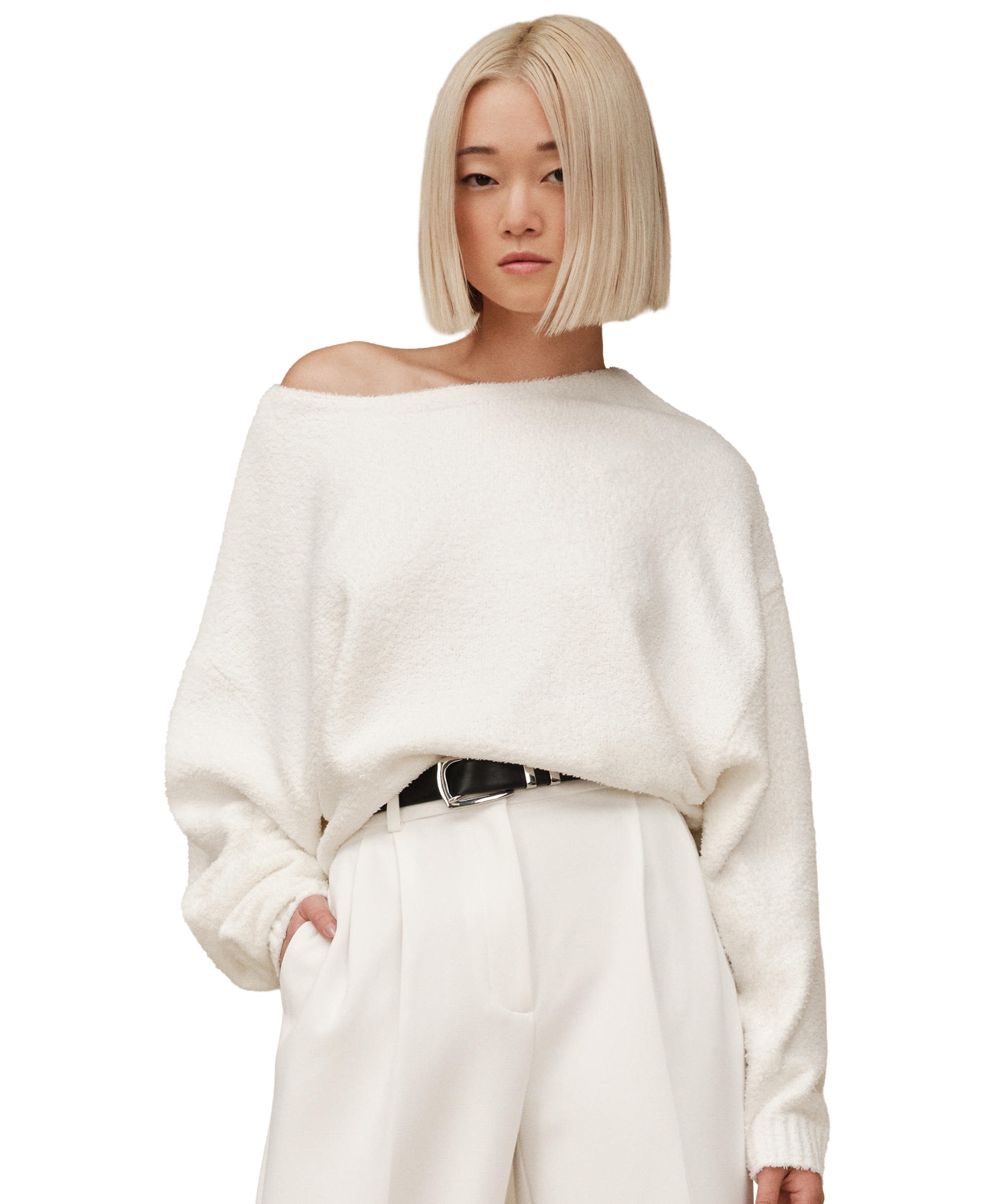UGG Women's Novalie Slouchy Boat Neck Lounge Top - Cream