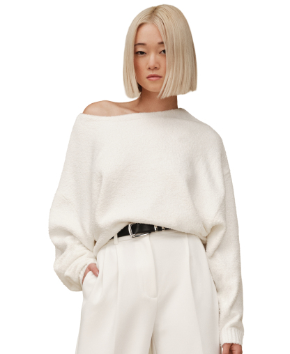 UGG Women's Novalie Slouchy Boat Neck Lounge Top - Cream