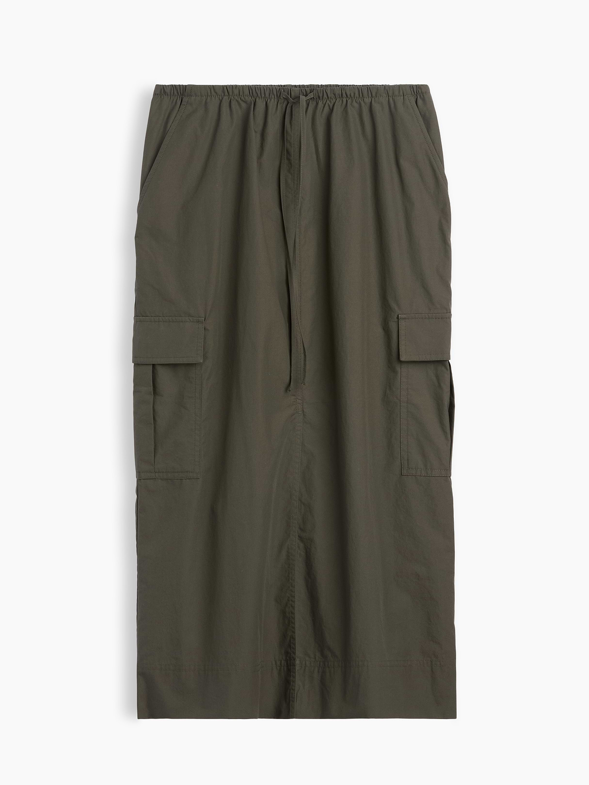 Poplin Easy Cargo Maxi Skirt - Bamboo green