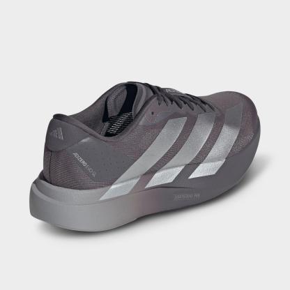 Men's adidas Adizero EVO SL Running Shoes - Part 1 - Grey Strata/Silver Metallic/Light Granite - Back view