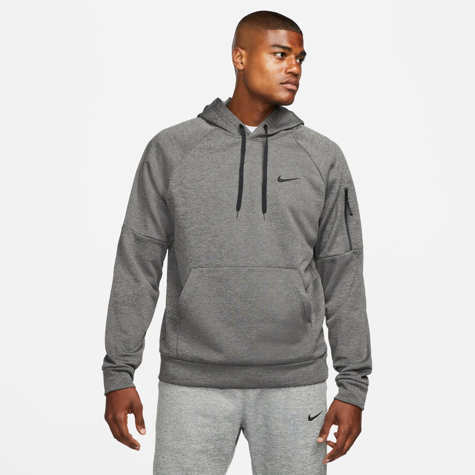 Men's Nithtke Therma-FIT Pullover Training Hoodie - Charcoal Heather/Dark Smoke Grey/Black