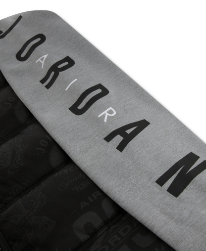 Jordan Boys' 8-20 Layered-Look Hooded Jacket - Black/Gray Heather